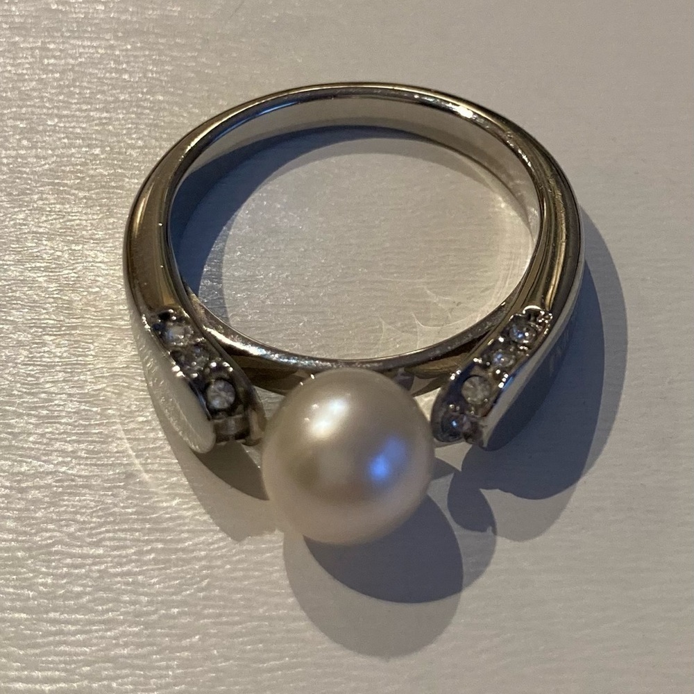 MORELLATO, Stainless Steal, Silver, Pearl, Zircon, Ring, 8-8.5 - Picture 2 of 3